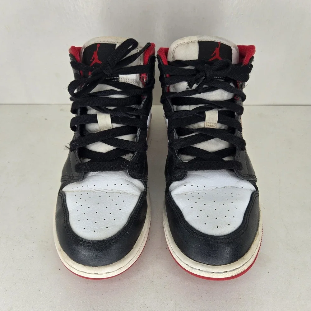 Nike Air Jordan 1 Mid Gym Red Black White 2021 DJ4695-122 GS Youth Size 5Y Shoes